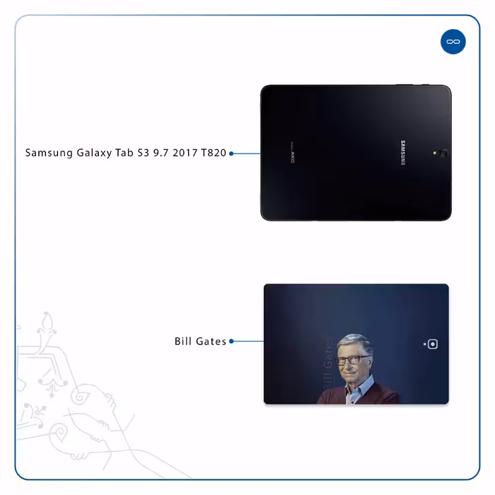برچسب پوششی ماهوت مدل Bill Gates مناسب برای تبلت سامسونگ Galaxy Tab S3 9.7 2017 T820