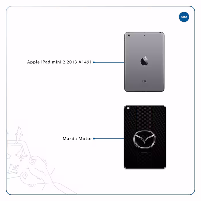 برچسب پوششی ماهوت مدل Mazda Motor مناسب برای تبلت اپل iPad mini 2 2013 A1491