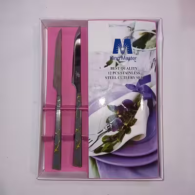 کارد میوه خوری 12 پارچه کینگ مستر طرح سنگ کد 334