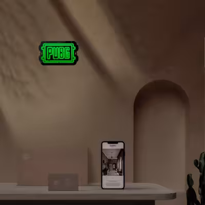 چراغ دیواری نئون دیزاین طرح Pubg-Logo-BL_GR