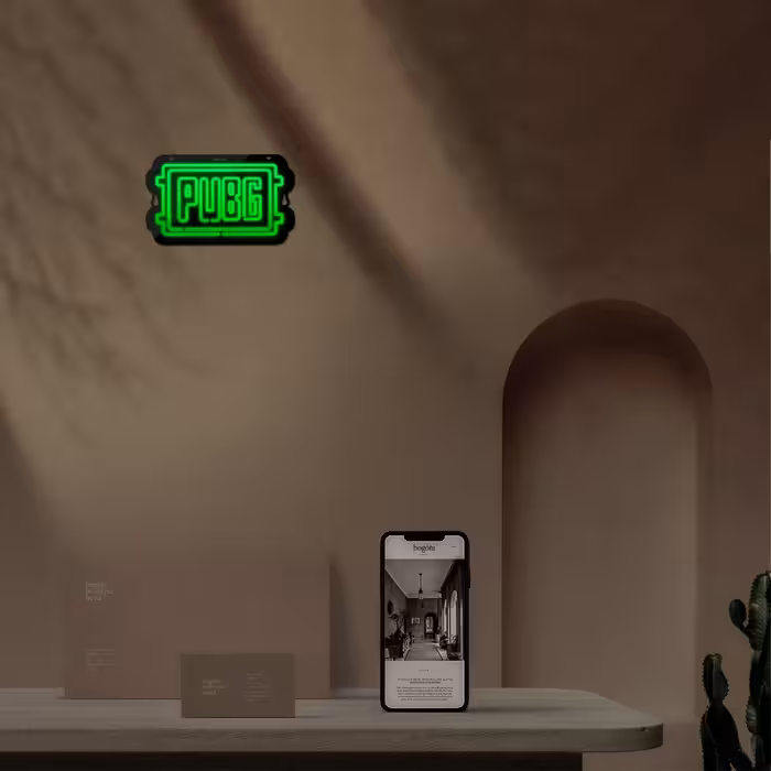 چراغ دیواری نئون دیزاین طرح Pubg-Logo-BL_GR