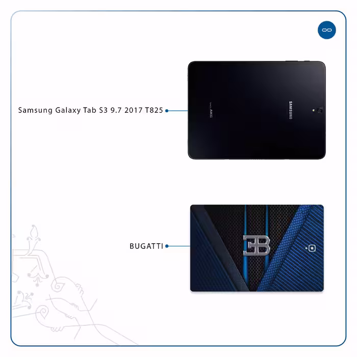 برچسب پوششی ماهوت مدل BUGATTI مناسب برای تبلت سامسونگ Galaxy Tab S3 9.7 2017 T825