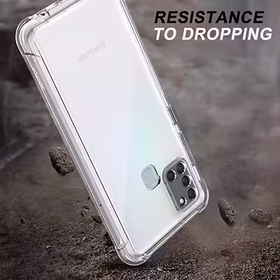 کاور مدل ژله ای مناسب برای گوشی موبایل سامسونگ Galaxy A21s به همراه محافظ لنز دوربین