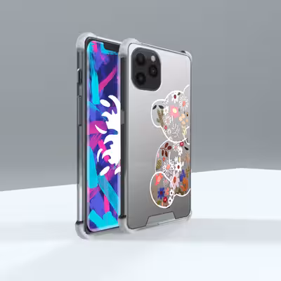  کاور لاین کینگ مدل آینه ایی نشکن طرح خرس مناسب برای گوشی موبایل اپل IPhone 11 pro Max