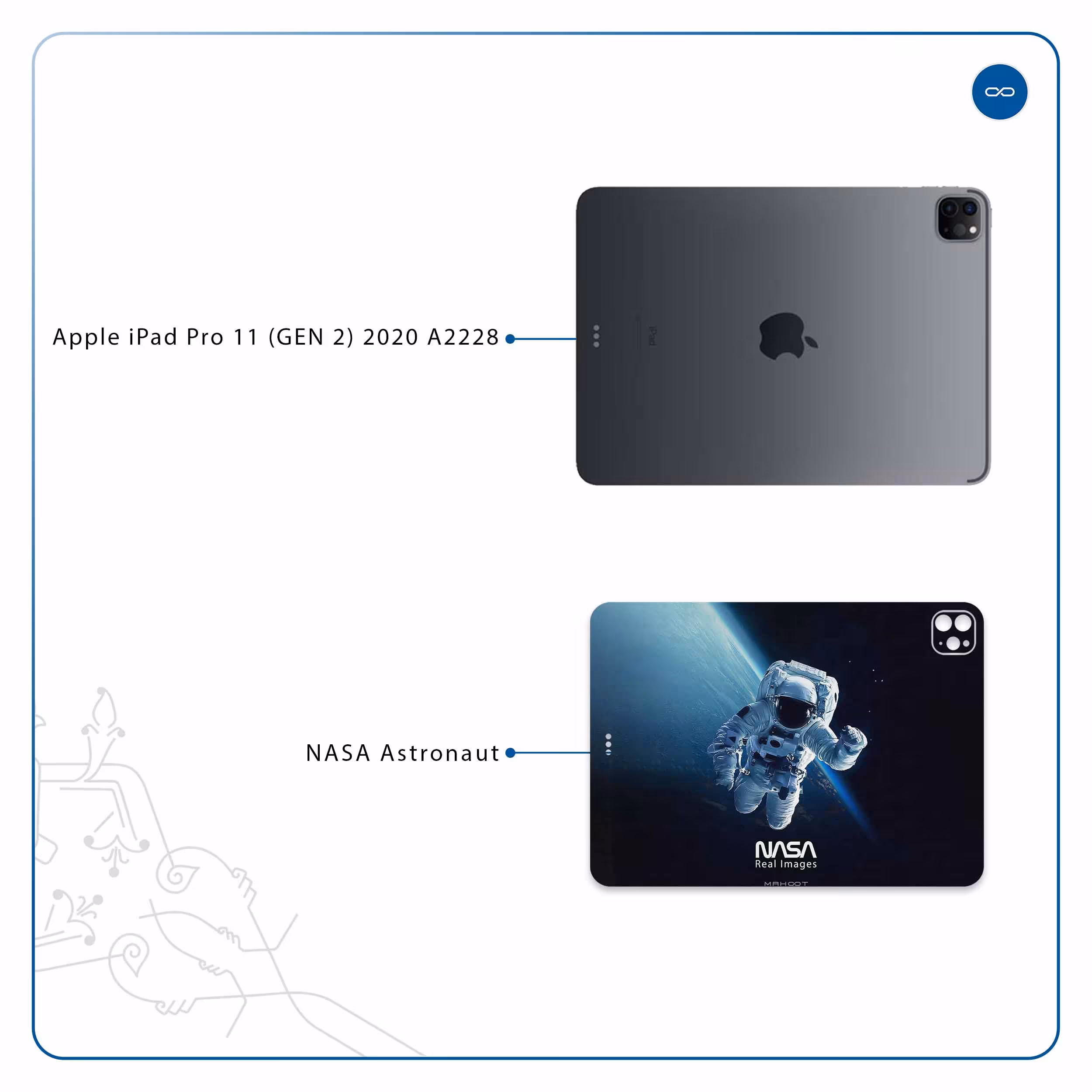 برچسب پوششی ماهوت مدل NASA-Astronaut مناسب برای تبلت اپل iPad Pro 11 (GEN 2) 2020 A2228