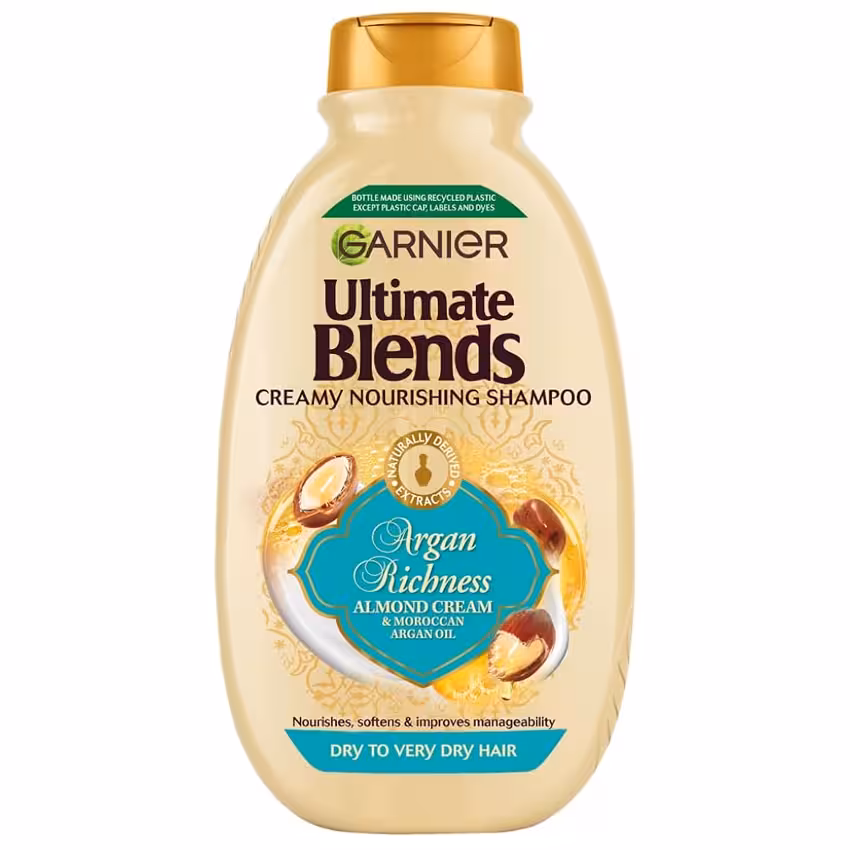 شامپو مو شیر کرم بادام و روغن آرگان مراکشی گارنیر Garnier مدل Utimate Blends حجم 400ml