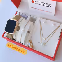 ست زنانه ساعت و نیمست مرواریدی طرح قلب