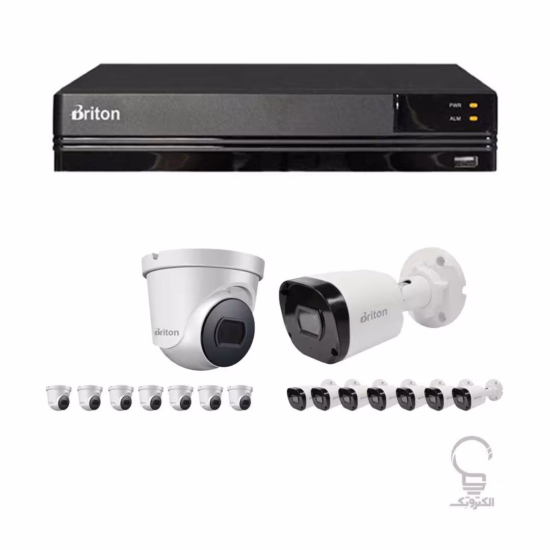 پکیج 16 کانال 5 مگاپیکسل دوربین مداربسته و دستگاه DVR برایتون