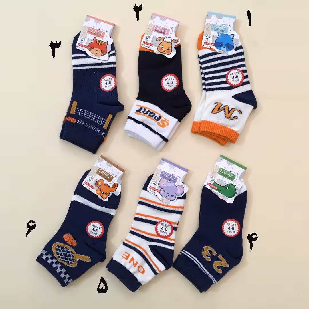 خرید و قیمت جوراب نیم ساق بچه گانه طرح تنیس سایز 3