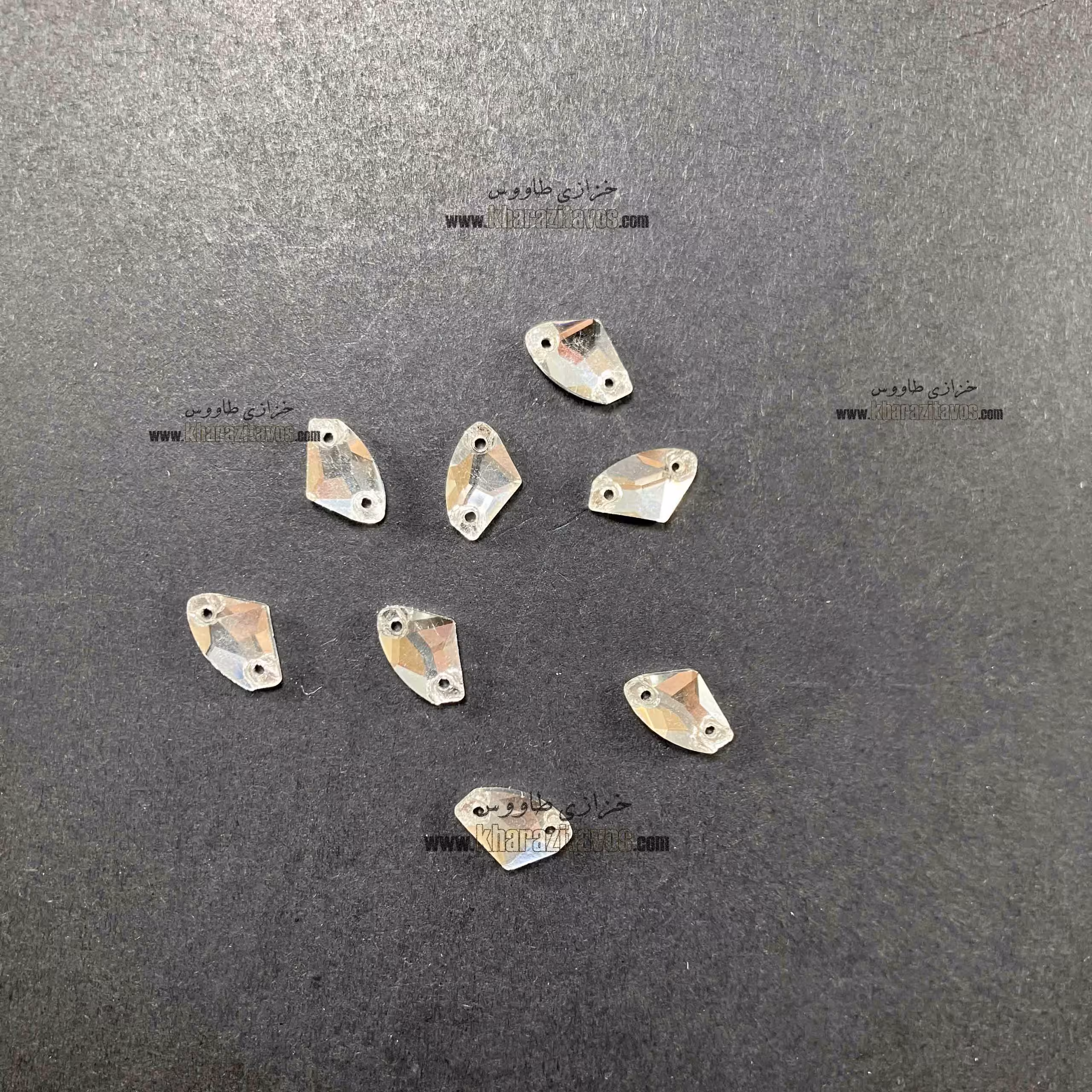 سنگ نامنظم دوختنی سایز 7 در 12 نقره ای