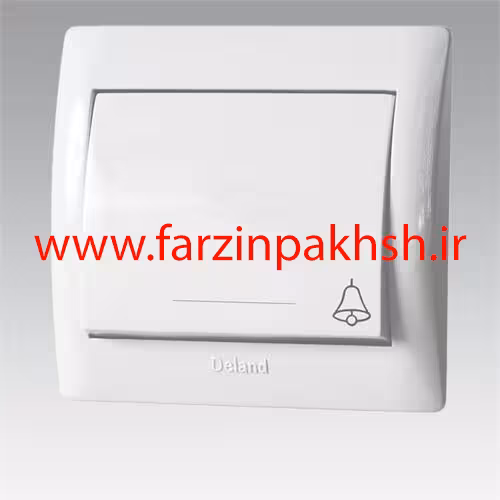 کلید شاسی زنگ توکار دلند مدل آریا سفید