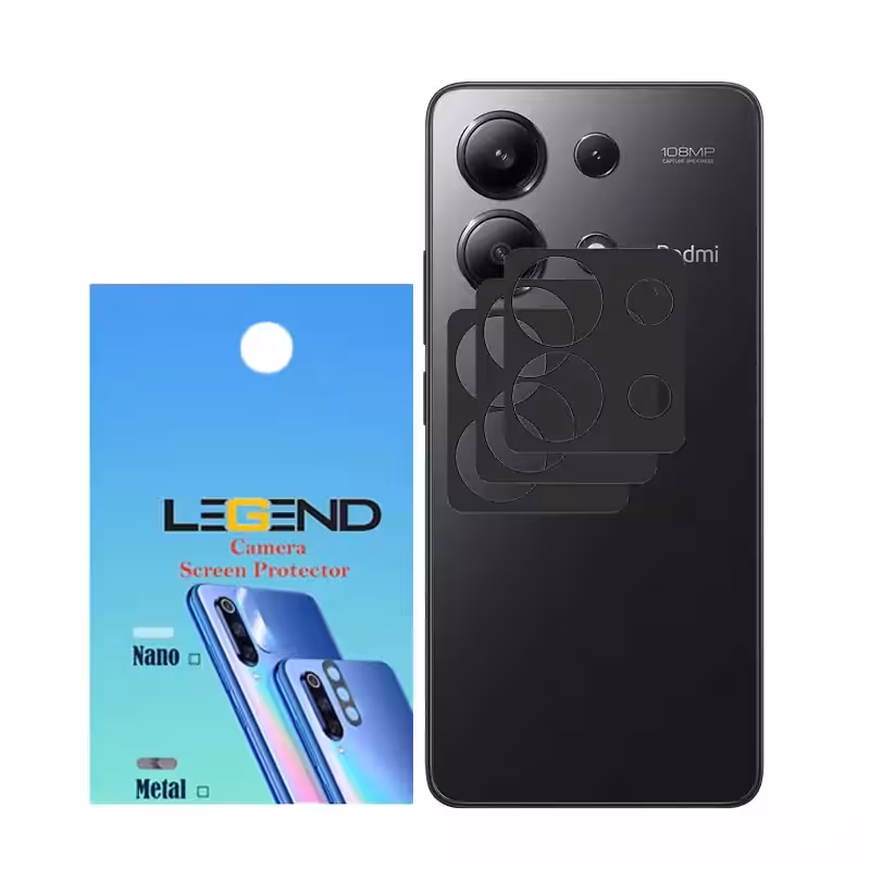 محافظ لنز دوربین لجند مدل قابدار مناسب برای موبایل شیائومی Redmi Note 13 بسته 3 عددی