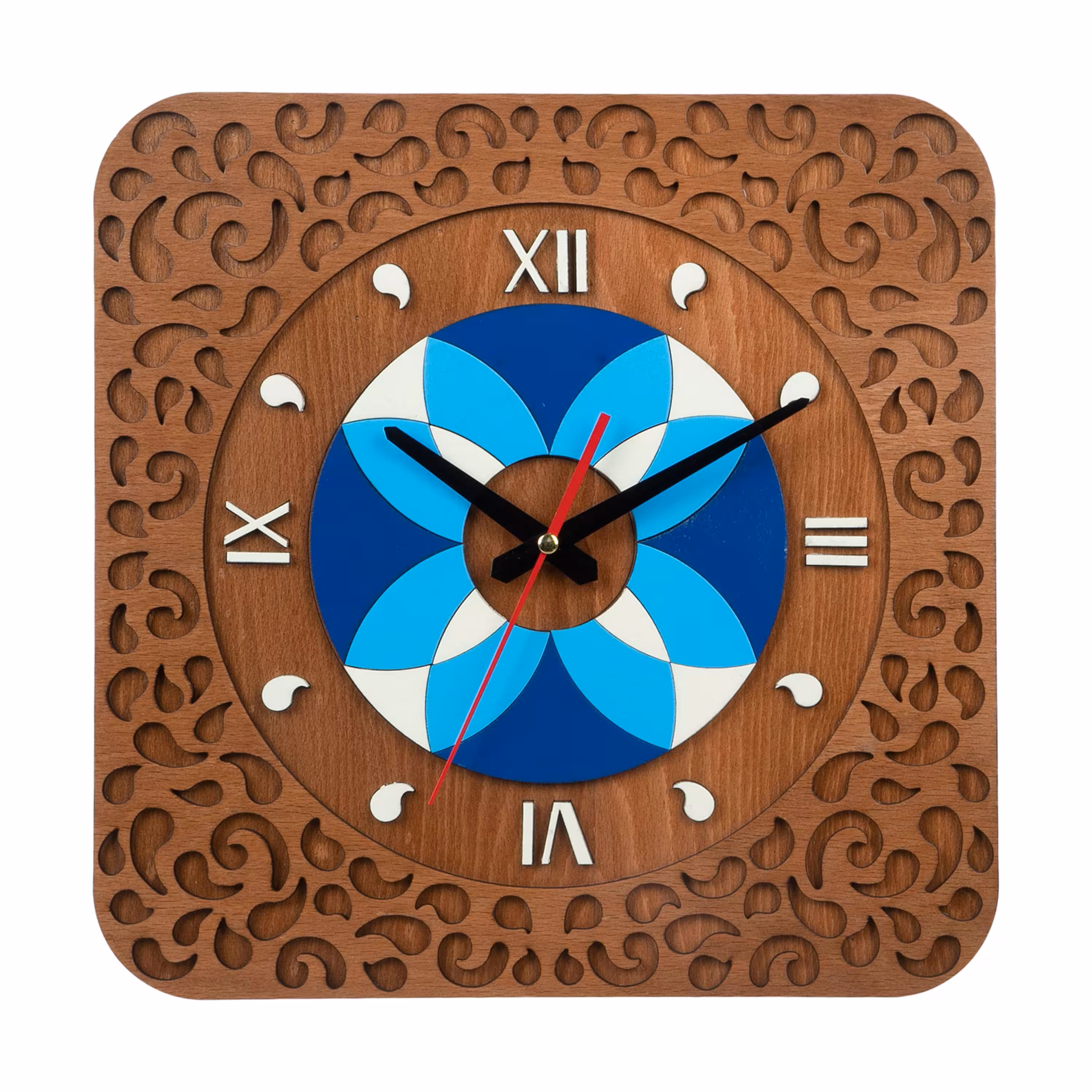 ساعت دیواری چوبی مدل کیتا کلاسیک کد CK 609-C - (قطر 35 cm)