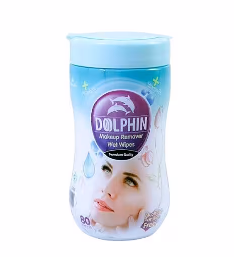 دستمال مرطوب پاک کننده آرایش دلفین بسته 80 عددی