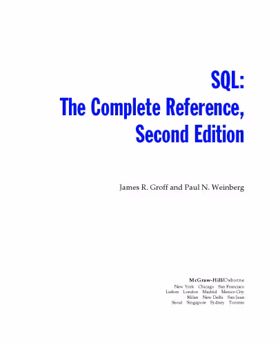 خرید و دانلود نسخه کامل کتاب SQL : the complete reference