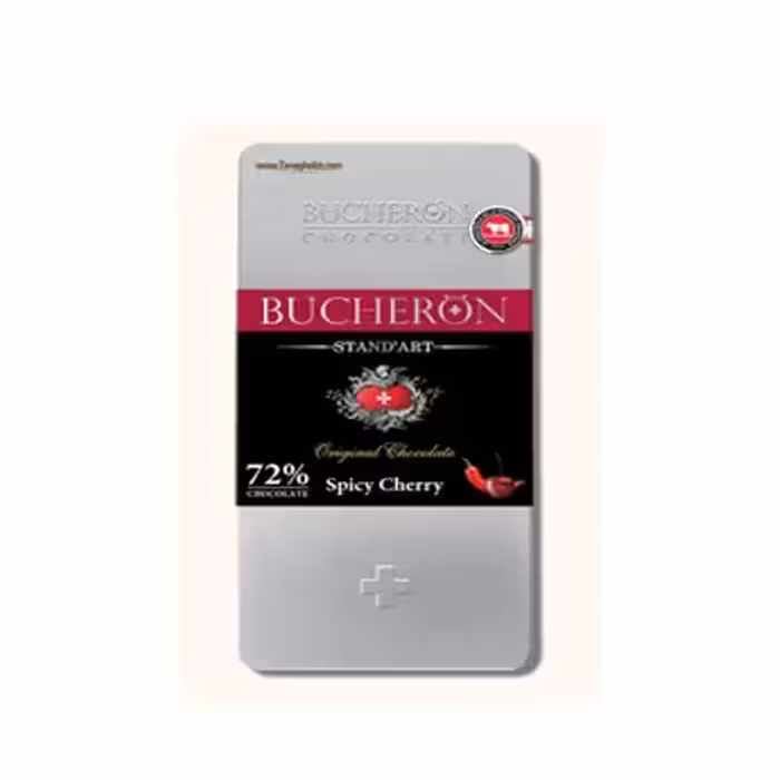 شکلات تلخ 72 درصد با طعم گیلاس و فلفل بوچرون 100 گرمی Bucheron