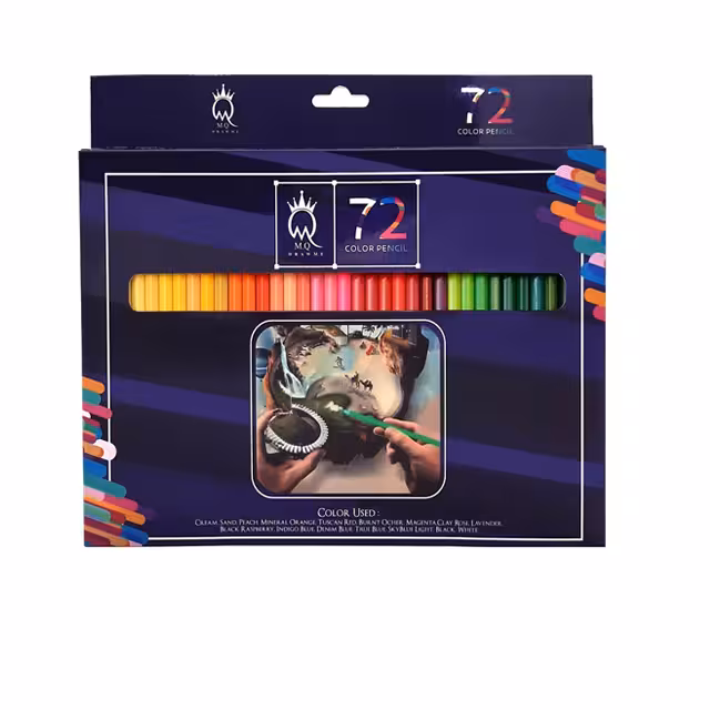 مداد رنگی جعبه ای ام کیو بسته 72 عددی