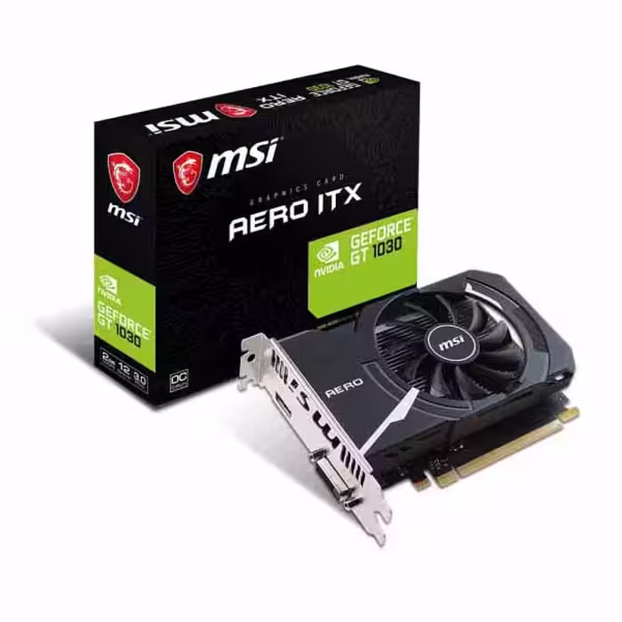 خرید کارت گرافیک ام اس آی Graphics MSI GT1030 Aero ITX 2GD4 با بهترین قیمت