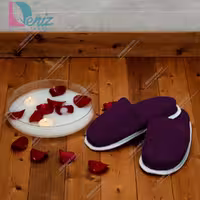 دمپایی حوله ای طرح کرالیچ رنگ بنفش تیره