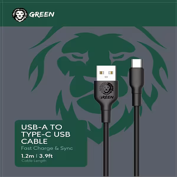 کابل تبدیل USB-A به Lightning مدل GREEN PVC طول 3m