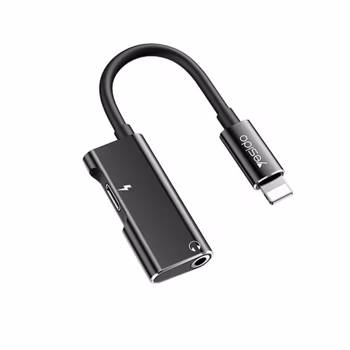 مبدل Aux لایتنینگ یسیدو YESIDO YAU11 با قابلیت شارژ