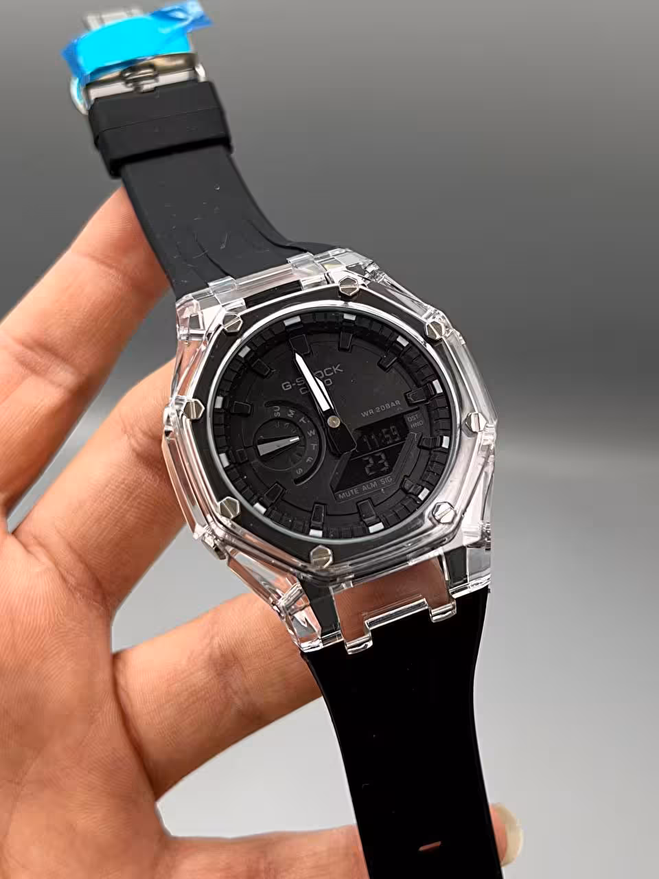 کاسیو جیشاک مدل GA-2100 Custom صفحه مشکی ساده بند مشکی