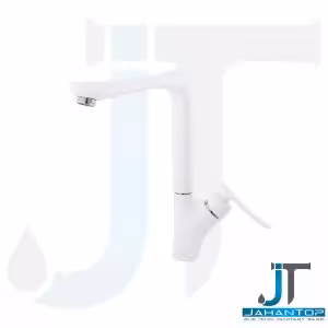 شیر ظرفشویی اهرمی سفید کروم آریانا (مدل کارون)