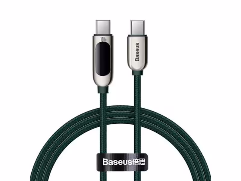 کابل دوسر تایپ سی سریع بیسوس (سبز) Baseus Display Fast Charging Data Cable 1m CATSK-B01 100w