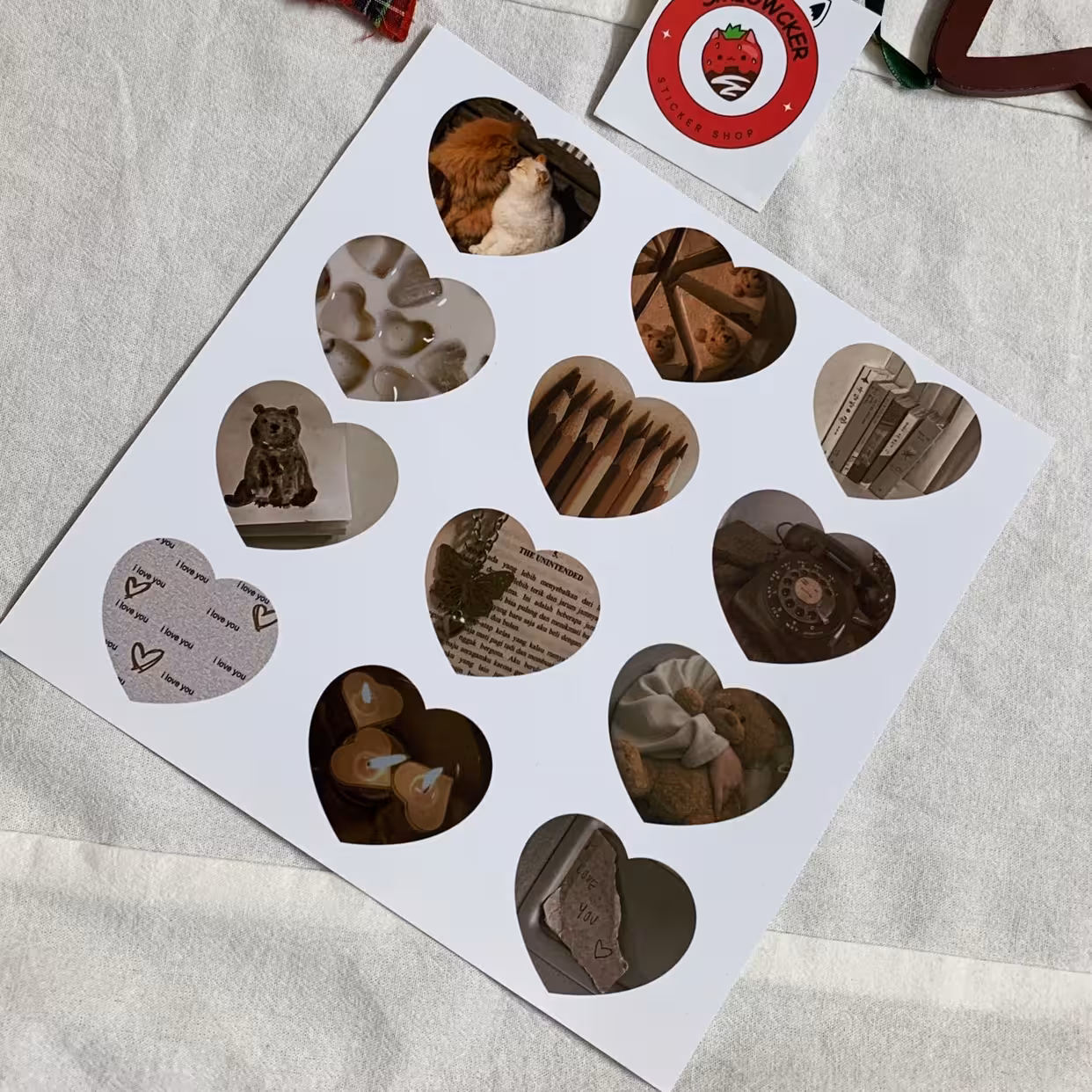 پک استیکر قلبی وینتیج