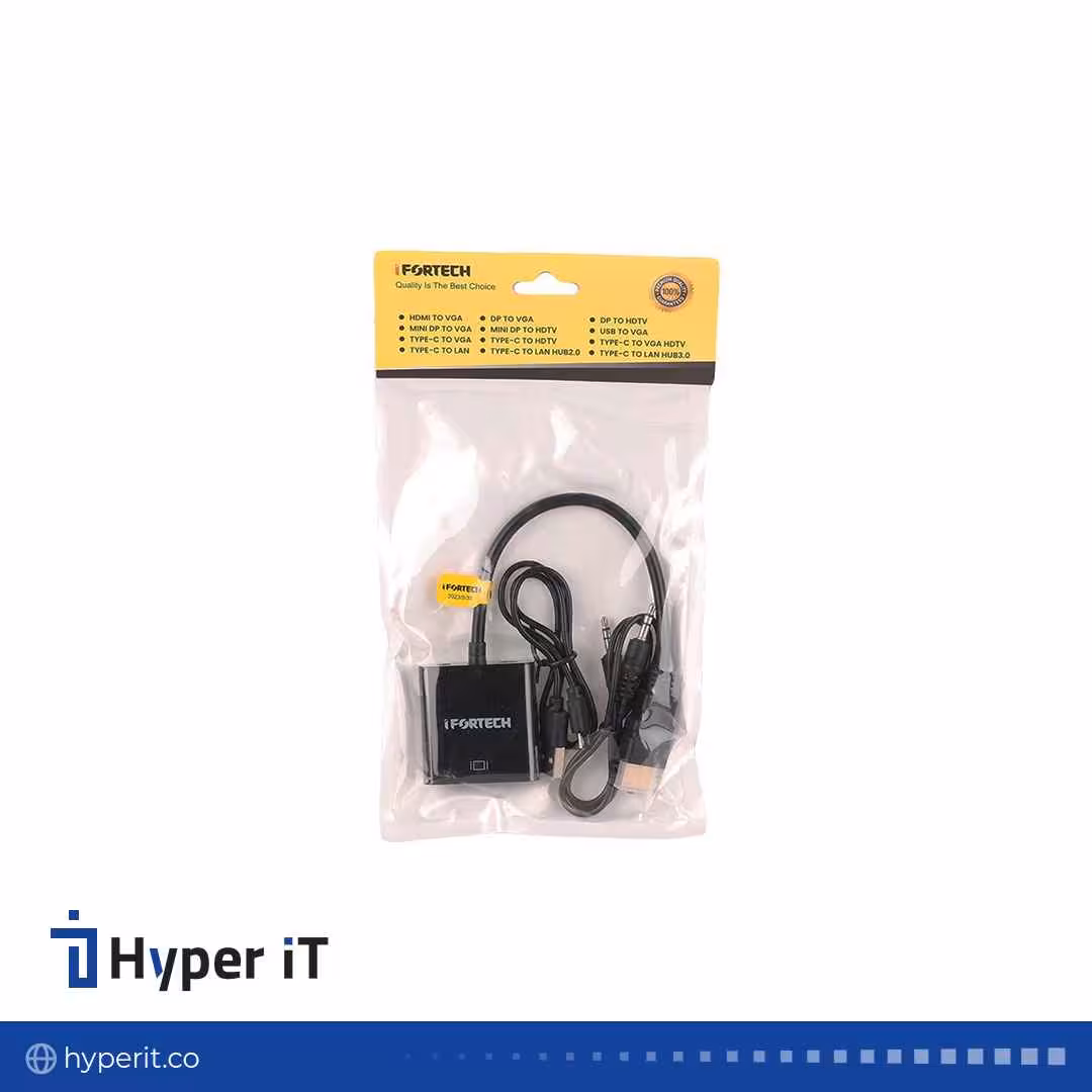 تبدیل Ifortech HDMI To VGA کابل صدا و کابل Micro USB