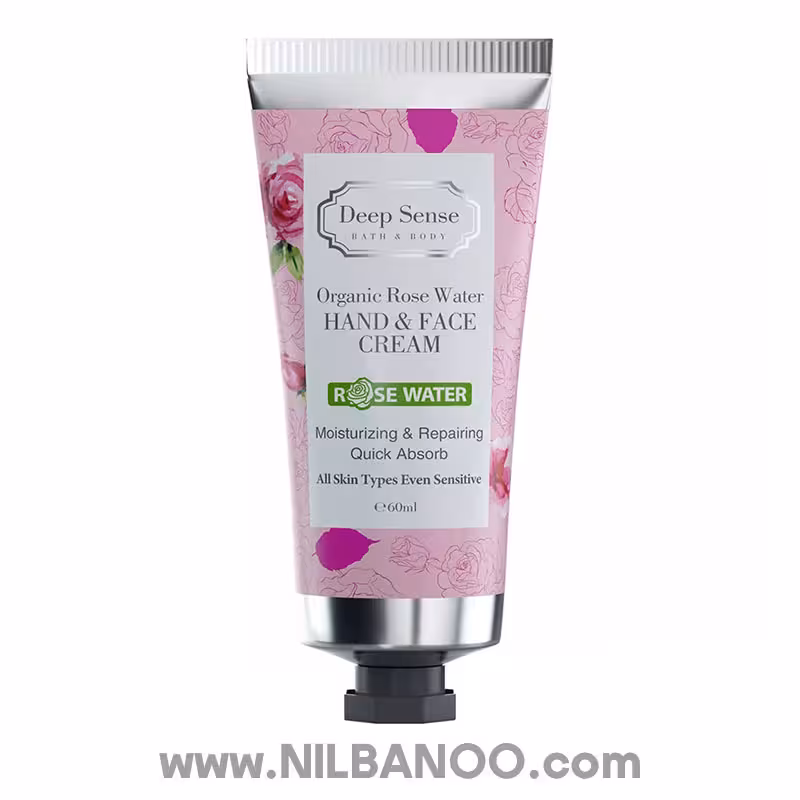 کرم مرطوب کننده دست و صورت گلاب دیپ سنس مناسب انواع پوست 60 میلی لیتر