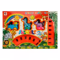 اسباب بازی قطار مدل موزیکال حیوانات متحرک طرح چراغدار سایز کوچک