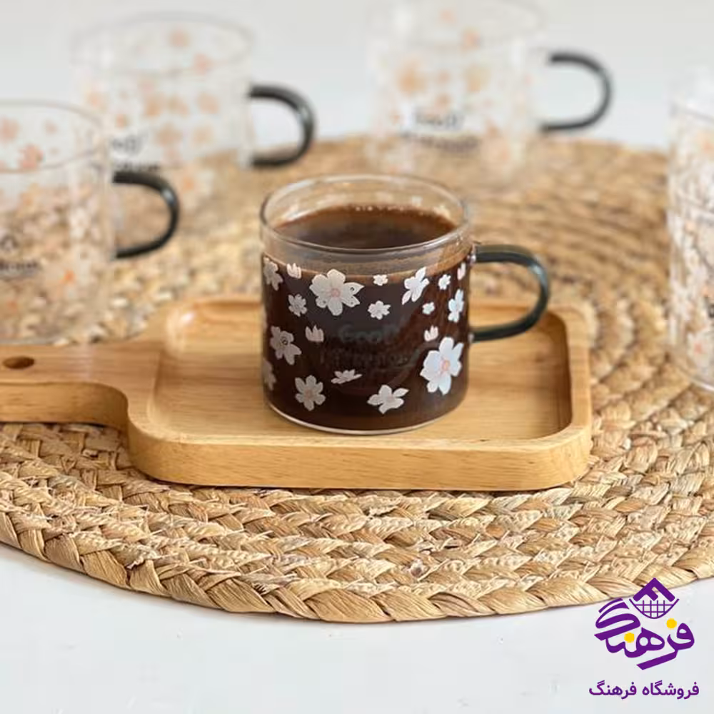 قهوه خوری پیرکس دسته رنگی دلی