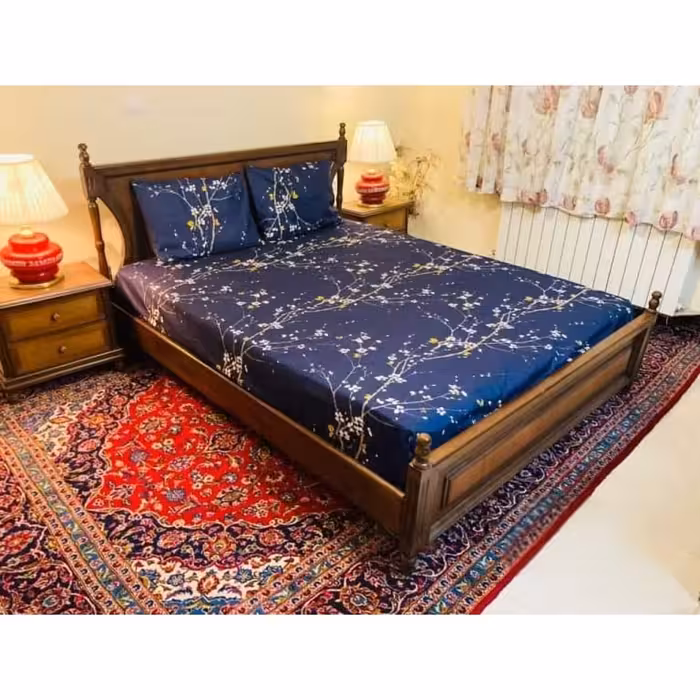 روتختی کشدار تخت دونفره طرح ترک مدل زنبق 180*200 سانتی‌متر