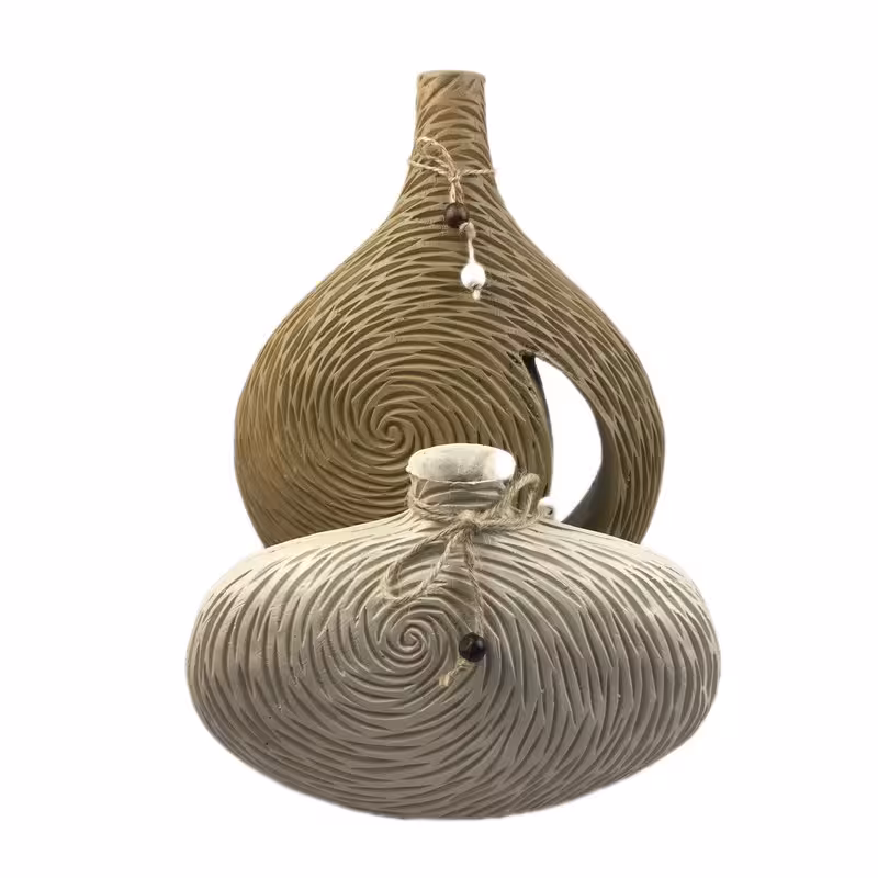 گلدان دکوری مدل سنگی مجموعه 2 عددی