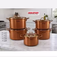 ست 10 پارچه قابلمه لعابی ساواشان قهوه ای