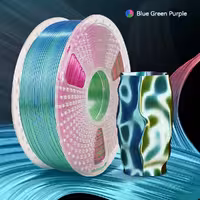 فیلامنت PLA ابریشمی سه رنگ آبی-سبز-بنفش برند سانلو (100 گرمی)