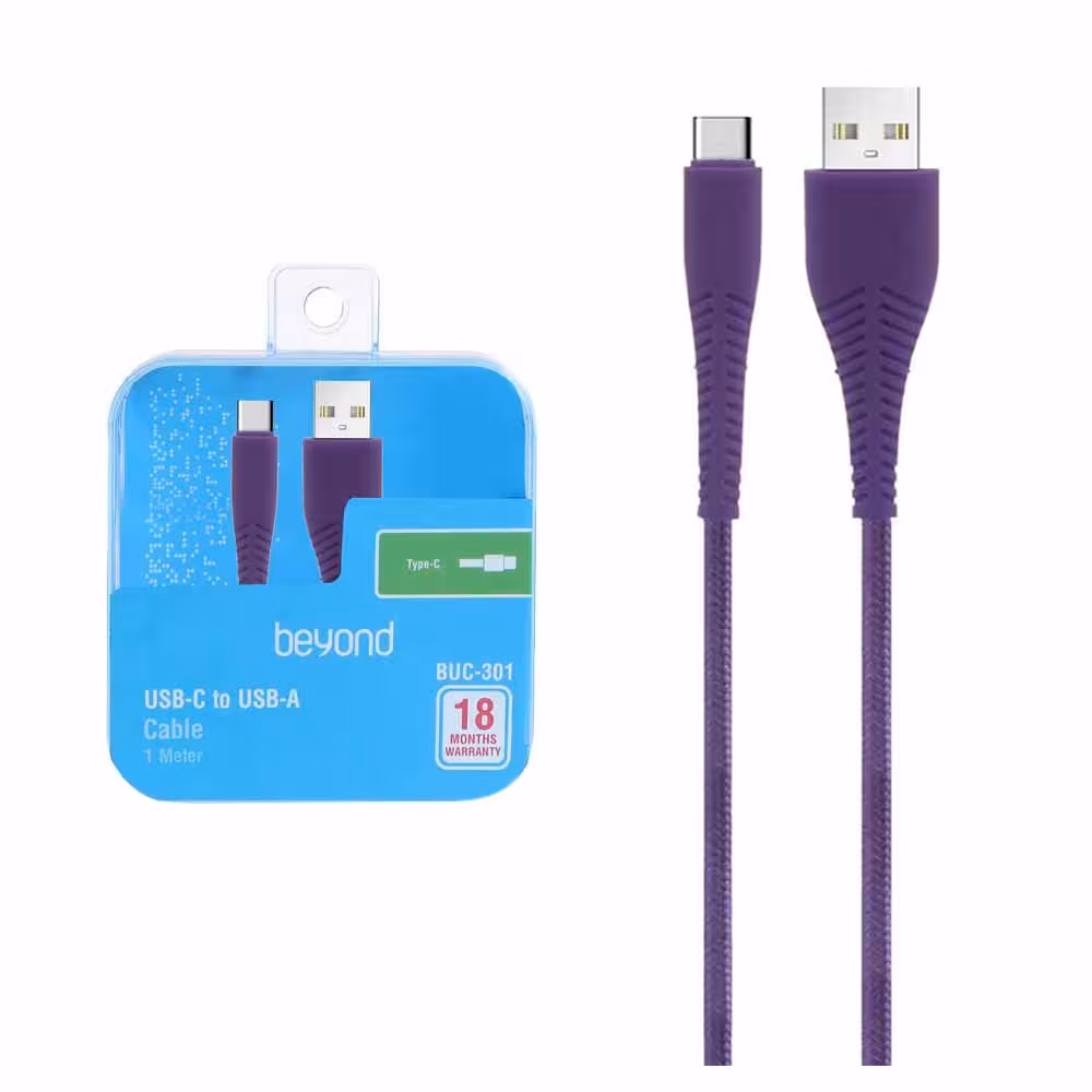 کابل تایپ سی فست شارژ برند Beyond مدل BUC-301-بنفش