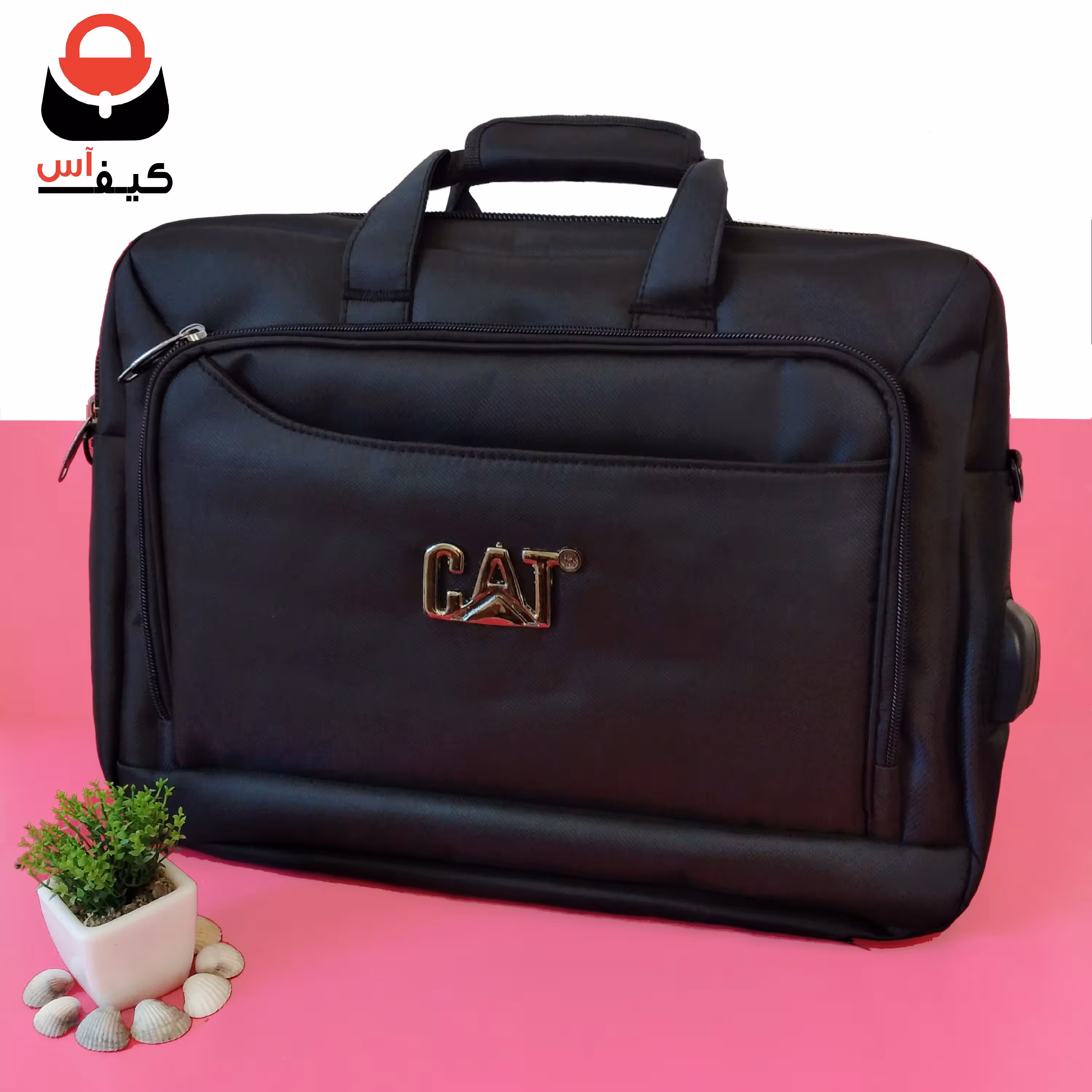 کیف لپتاپ CAT کابل دار بسیار جادار و مناسب لپتاپ 17 اینچ