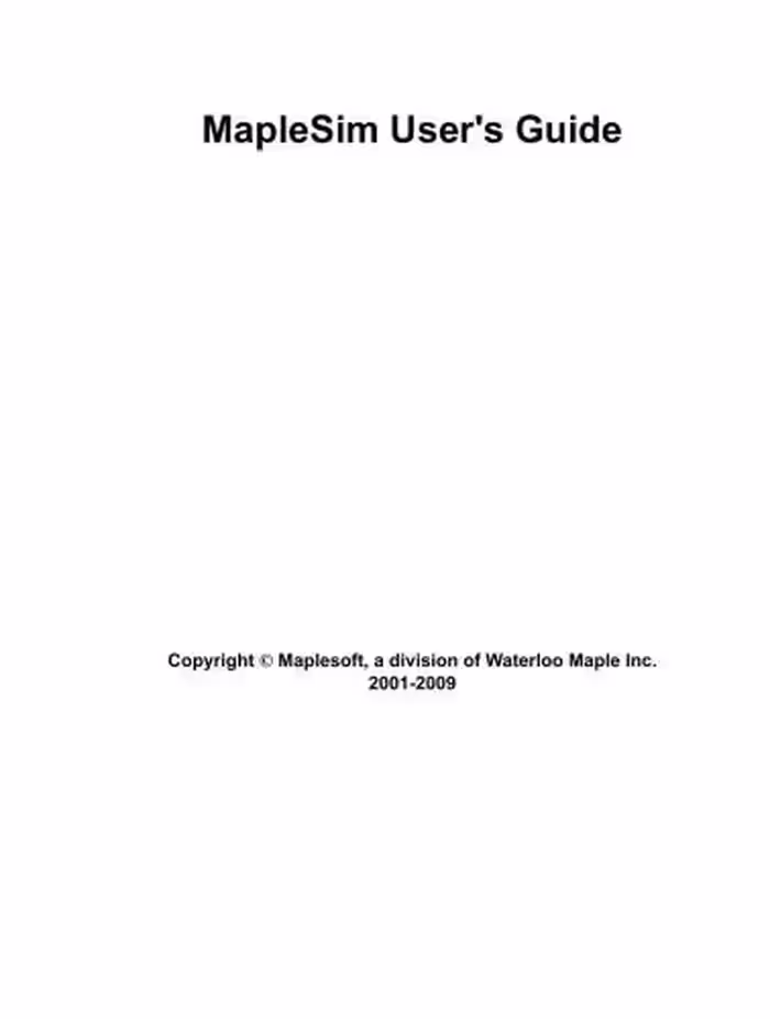 خرید و دانلود نسخه کامل کتاب Maplesoft. MapleSim User's Guide