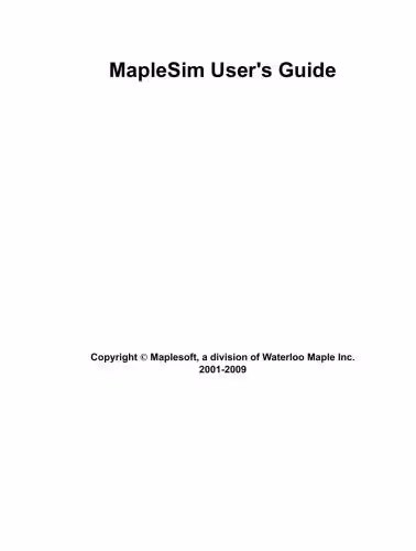 خرید و دانلود نسخه کامل کتاب Maplesoft. MapleSim User's Guide