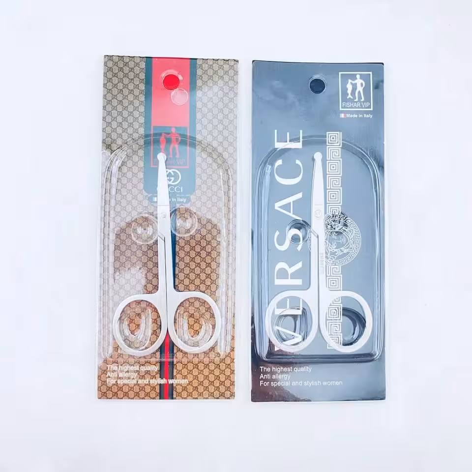 قیچی ابرو سر گرد مارک دار ( نقره ای )