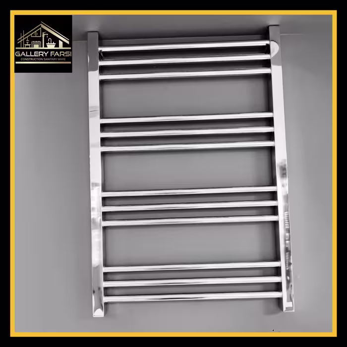 رادیاتور حوله خشک کن کروم براق گرد سایز 75*50 استیل304
