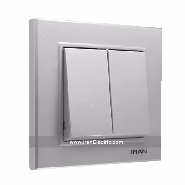 کلید دوپل برلیان رنگی نقره ای ایران الکتریک