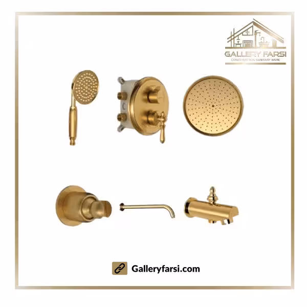 شیر توکار حمام شودر مدل زیگموند طلا مات تیپ1 brass