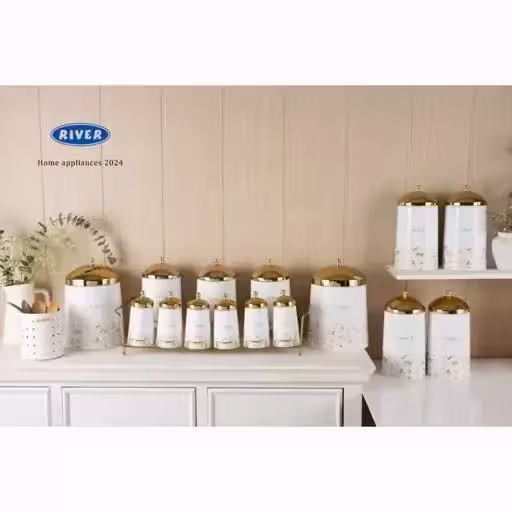 سرویس آشپزخانه 17پارچه کنیک سفید درب طلا ریور کد 5246G