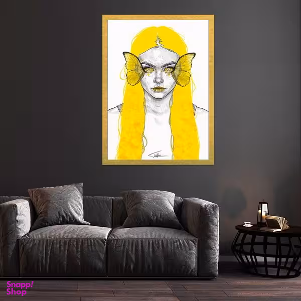 تابلو بکلیت طرح نقاشی هنری دخترانه مدل قاب شاسی T-S9923