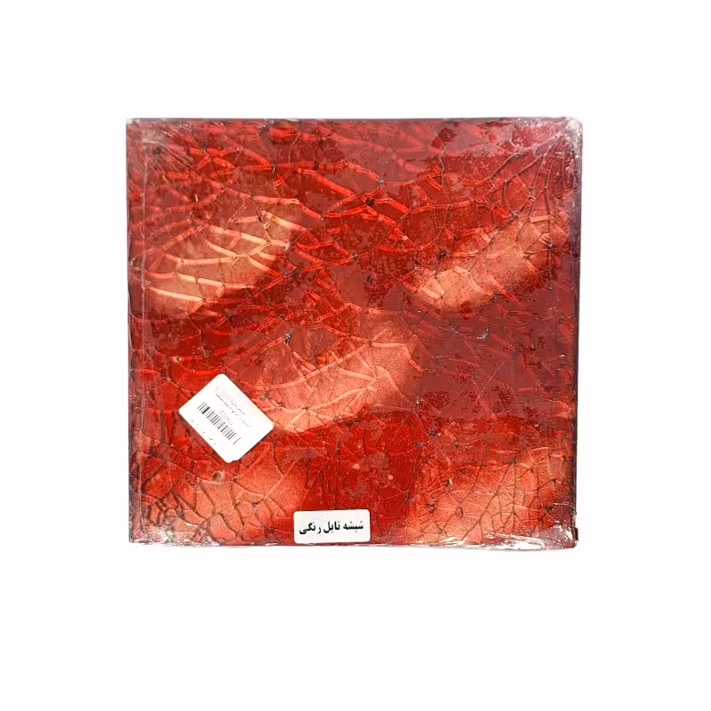 شیشه تیفانی قرمز ابرو بادی 20*20سانت