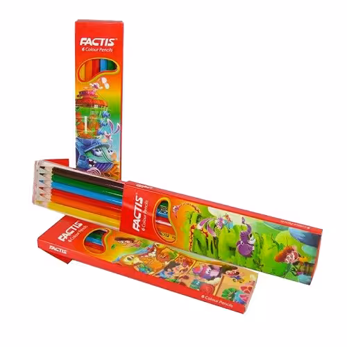 مداد رنگی 6 رنگ فکتیس با جعبه مقوایی