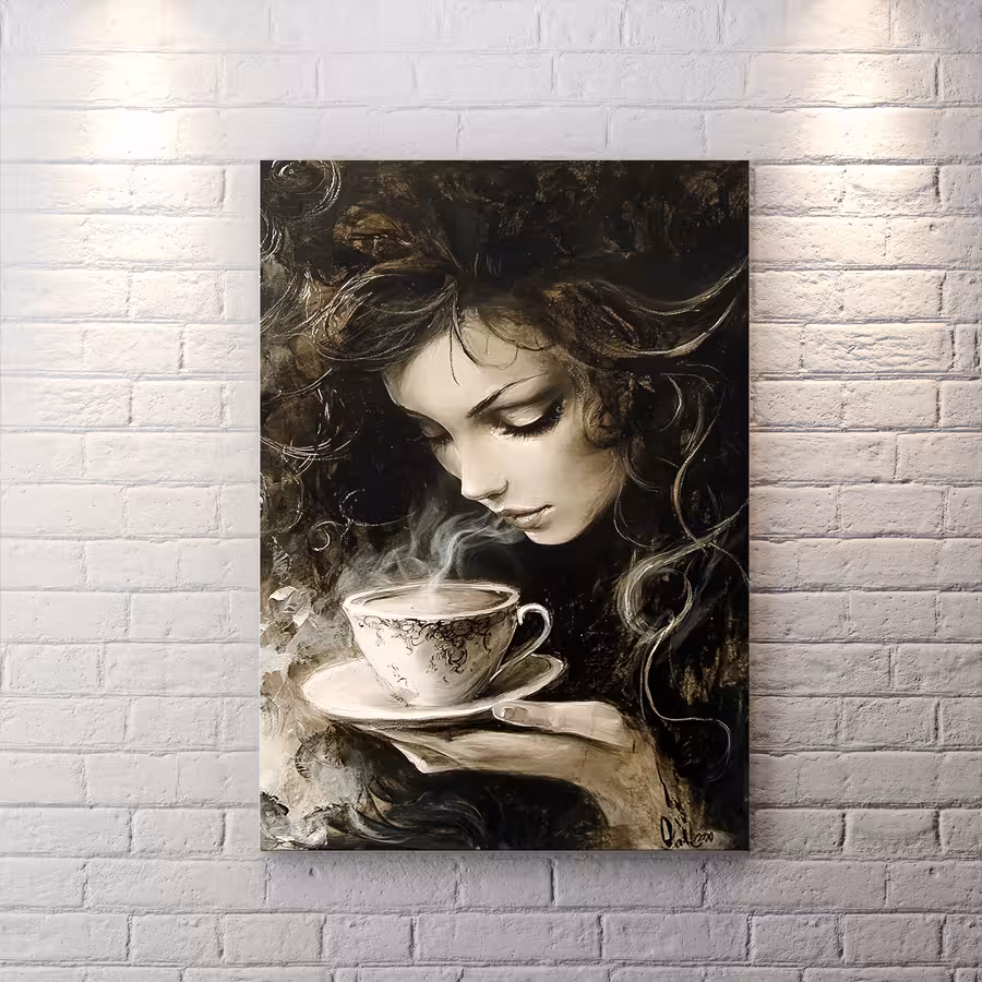 تابلو دکوراتیو طرح هنری برای کافی شاپ HQCs-2591